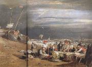 Joseph Mallord William Turner Fishmarket on thte beach (mk31) oil painting picture wholesale